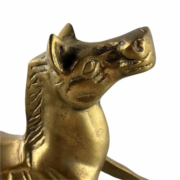 Vintage Solid Brass Rocking Horse Figurine 7.25" x 5.5" - Picture 6 of 11